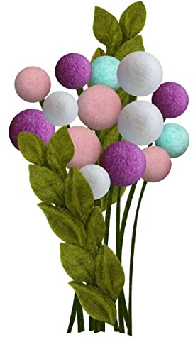 your castle Bunter Blumenstrauß aus 14 handgearbeiteten künstliche Filzblumen und 2 Ästen, fair-Trade, nachhaltige Deko aus Filz, Kunstblumen wie echt, Amelia
