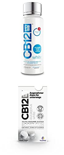 CB12 White Mundspülung und CB12 boost Eucalyptus White für frischen Atem und weißere Zähne