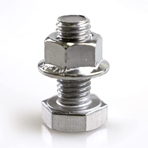 NAKA Sechskantschrauben-Set inkl. Mutter M10 Photovoltaik-Aluprofil A2-70, Edelstahlschraube Befestigung von Solarmodul-Halterung, Bauschraube PV-Modul-Halterung Montageschiene, Baubolzen 25mm 10 Stk.