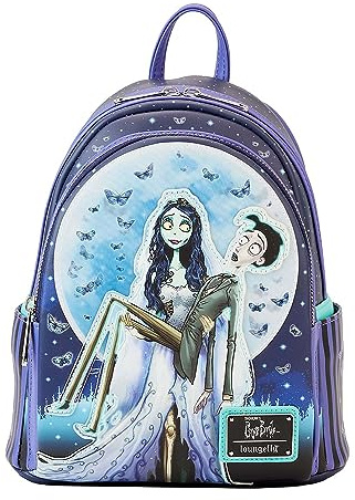 Loungefly Warner Brothers Corpse Bride Moon Mini Backpack Rucksack 2D Englisch, Mehrfarbig/Meereswellen (Ocean Tides), Einheitsgröße