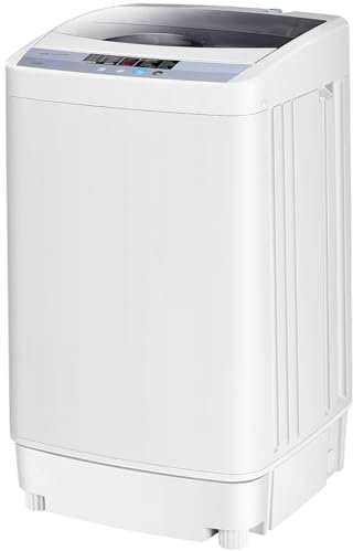 GiantexUK 2-in-1 Portable Washing Machine, Single Tub Washer and Spin Dryer with 6/10 Washing Modes, 3/8 Adjustable Water Levels & Drain Pump, Compact Laundry Washer (4.5kg Load, 10 Modes, 8 Levels)