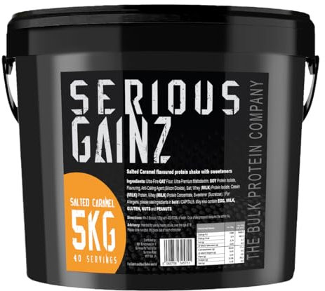 The Bulk Protein Company, SERIOUS Gainz - Whey Protein Powder - Weight Gain, Mass Gainer - 30g Protein Powders (Salted Caramel, 5kg)
