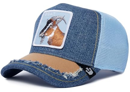 Goorin Bros. Silky Goat Capra Blu Berretto da Camionista Regolabile