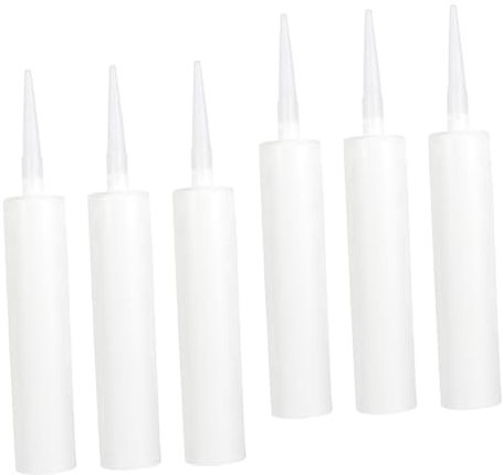 UKCOCO Tube de Calfeutrage Vide pour Mastic 6 Pièces Colle pour Verre Rechargeable Tube Vide pour Mastic pour Coulis Mastic Adhésif Spécial Mastic pour Réparation de Fissures