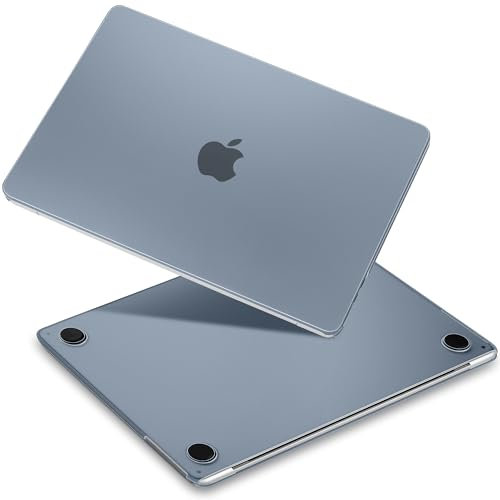 Yebiseven Schutzhülle für MacBook Air 15 Zoll M3/M2 2024 2023 Modell A3114 A2941, ultradünne, waschbare Hartschale mit Tastaturabdeckung, Trackpad-Schutz und Webcam-Abdeckung, Haze Blue