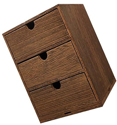 MAGICLULU Holz Aufbewahrungsbox Mit Design Praktische Mehrfachlagerung Kompakt Und Leicht Geeignet Für Wohn Arbeitszimmer Organizer Für Kosmetik Zubehör Schreibtisch Und Haushalt