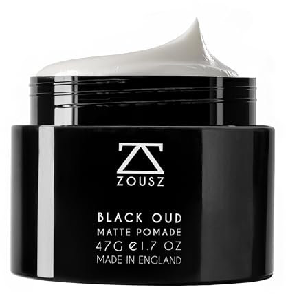 ZOUSZ Black Oud Matte Pomade for Men – Premium Hair Wax – Matte Hair Clay – Men's Hair Styling Gift for Him 47g
