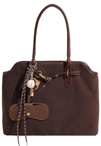 unisoul Wildleder Handtasche Damen Groß Shopper Tasche Tote Shoulder Bag, Damen-Shopper für College Arbeit Schule Reisen Shopping Verabredungen Alltag