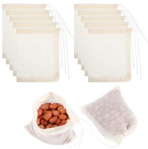 Prasacco 20 Stück Gewürzsäckchen, Gewürzbeutel zum Mitkochen Baumwoll Musselin Beutel mit Kordelzug Wiederverwendbar Gewürzsäckchen zum Kochen Teebeutel Gewürzbeutel für Gewürze, Teefilter, Kochen