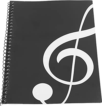 50-seitiges Notennotizbuch, Tragbares Musikmanuskript-Schreibpapier Zum Schreiben von Liedern und Rhythmen (Schwarzes Notenmuster)
