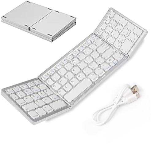 Folding Portable Keyboard Quiet Keys, Foldable Design | Multi-language Support for Laptops, Tablets