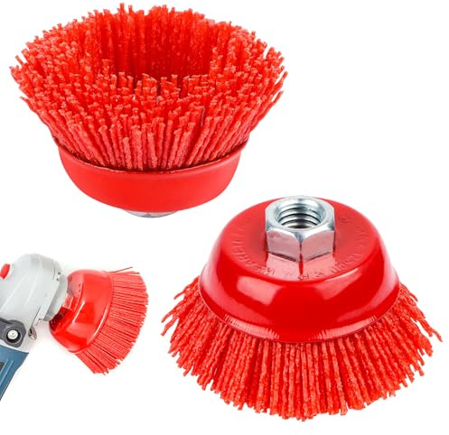 Spazzola in nylon per trapano a rimozione dei colori, tazza e spazzolare, 2 pezzi