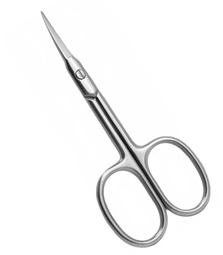 Curved Scissors with Curved Tip Stainless Steel Cuticle Scissors Precision Cuticle Trimmer for Nails Eyebrows and Dry Skin – Super Sharp Small Beauty Tool for Grooming