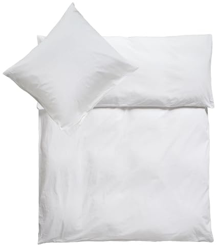 Julido Set di biancheria da letto e federa in jersey, 100% cotone (Oeko-TEX), 2 pezzi, con bottoni a pressione in plastica, ultra morbido e traspirante (bianco, 100 x 135 + 40 x 60 cm)