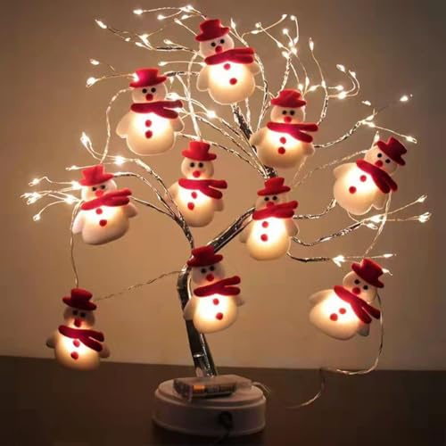 Huayifa Luci Stringa Natalizia,Luci a forma di pupazzo di neve, a batteria, luci bianche, 2 Metri 10 Luci LED, Impermeabile, Luci di Natale All'aperto per Giardini, Casa, Festa di Natale