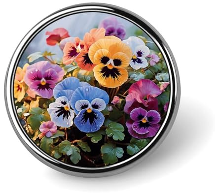 Pansy Flowers Backpack Pin Cute Brooch Decoration Brooches for Women Mens Lapel Pins for Suits Fashion Button Badges for Hat Backpacks Purses Jackets Shirt Suit Lapels-Square