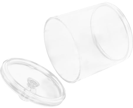 ANDRESLAD Contenedor Acrílico para Algodón y Bastoncillos con Tapa Grande Resistente Olor Almacenamiento Ordenado para Baño y Tocador Accesorios Prácticos para Casa y Cuarto de Baño