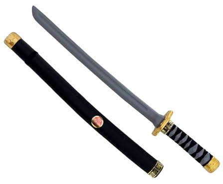 TrendandStylez Ninja Schwert mit Scheide (60cm) | Japanisches Katana als Kostüm Zubehör für Erwachsene | Spielzeugwaffe für Samurai Krieger zu Karneval, Fasching & Halloween
