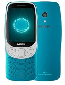 Nokia 3210 feature phone with 4G, 2.4 display, Retro design, Dual SIM, 1450mAh battery, USB Type-C charging, Micro SD slot Bluetooth 5.0 - Scuba Blue (Renewed)