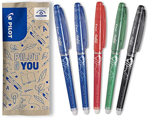 PILOT FriXion Point, radierbarer Tintenroller, 5er Set (Blau, Rot, Grün, Schwarz)