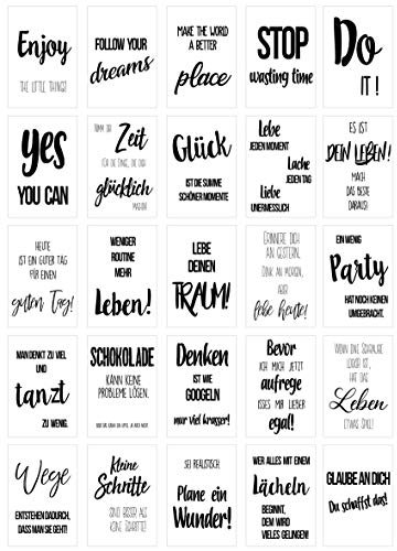 Edition Seidel Set Postkarten Leben & Momente mit Sprüchen - Karten mit Spruch - Geschenk - Dekoidee, Liebe, Freundschaft, Leben, Motivation, Geburtstagskarten Bild Bilder lustig Postkarte Karte