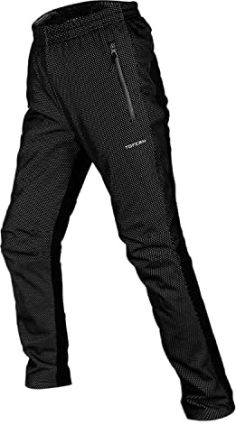Thermo Fahrradhose Herren Winter lang Winddicht wasserabweisend atmungsaktiv Softshell mit Fleecefutter warme Radhose MTB Outdoor Jogging Wandern