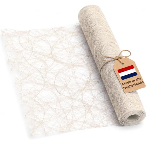 DecoHomeTextil Deco Netz Tischläufer Beige 30 cm x 25 Meter | Tischband Table Runner Deko Dekoration Schmücken