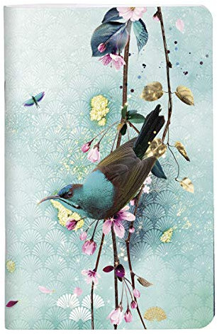 Clairefontaine 115583C Notizheft Sakura Dream 7,5 x 12cm, 24 Blatt blanko, glänzende Beschichtung, Motive sortiert, 1 Stück
