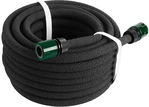 Albert Austin Soaker Garden Hose 15M Flexible Hose Pipe with Connectors Easy to Use Rubber Irrigation Pipe Efficient Plant Watering Ideal for Lawn Irrigation System Flowerbeds Vegetable Gardens