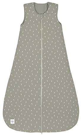LÄSSIG Baby Ganzjahres Schlafsack ohne Ärmel unisex/Sleeping Bag Interlock Speckles olive, Größe 50/56 0-2 Monate