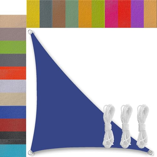 tenda a vela da terrazzo triangolare esterno giardino impermeabile tende parasole da giardino esterno balcone patio feste balconi 6x6x8m Blu gioiello