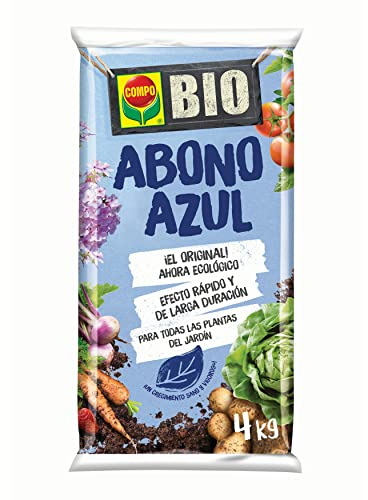 COMPO BIO Abono Azul Universal, Para todo tipo de plantas de jardín, Apto para agricultura ecológica, Granulado, 4 kg