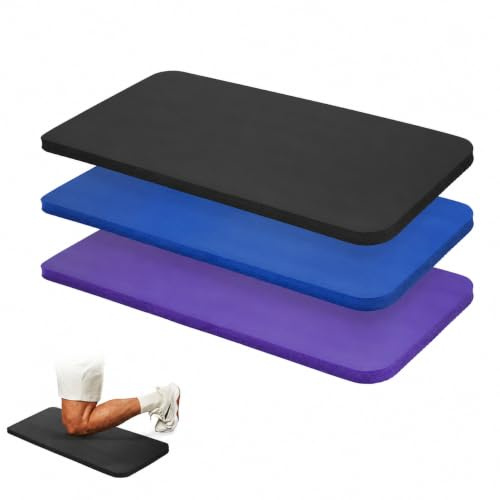 DEAYOU 3 Pack Yoga Knee Pads Cushion, Non Slip Exercise Mat for Pain Free Yoga, Extra-Thick Pilates Knee Mats, Portable Yoga Mat Accessory for Fitness, Elbows, Wrist, Forearms, 24x10x0.6, 3-Color