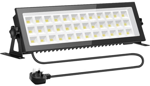 Litglobe LED Floodlight Outdoor,100W 13000LM Flood Lights with 1.5M Plug,6500K Cold White LED Security Light,IP66 Waterproof LED Work Light,Outdoor Floodlight for Backyard Garden Patio Warehouse