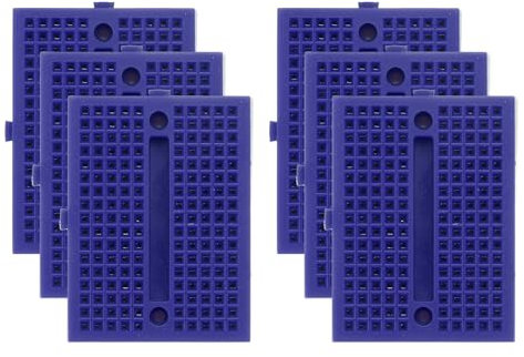 PATIKIL 6pcs Mini Breadboard, Solderless Breadboard Small Breadboard 170 Tie Points Prototype PCB Bread Board Electronics Kit Self Adhesive Plates, SYB-170, Blue