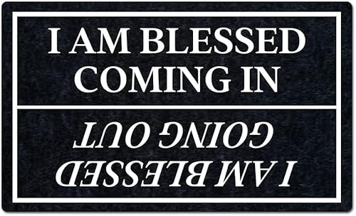 Tappetino D'Ingresso Antiscivolo I Am Blessed Coming in I Am Blessed Going out Tappetino Antiscivolo Durevole Assorbente Tappeto Robusto Base Antiscivolo per Casa 40×60Cm