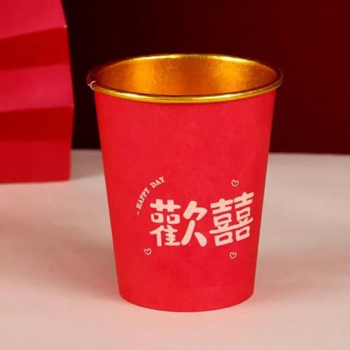 50pc Tableware Wedding Gold Foil Paper Cups Bowls Chinese Style Wedding Party Supplies Home Decoration Water Tea Cups-type4