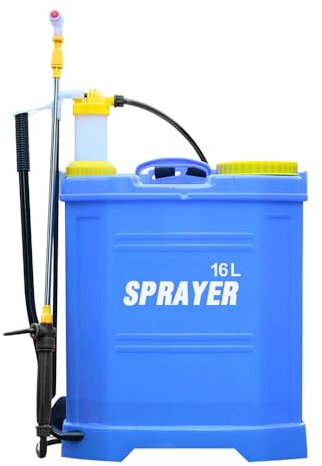 XUANYU Drucksprüher, Gartensprinkler, Pflanzensprüher, Unkrautsprüher, 16 l, Gartenspray, Pumpe, Rückenspritzer (blau)