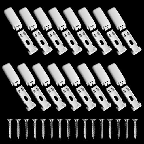 NHTJTHE 16 Stück Plissee Ersatzteile klemmträger, Spannschuhe für verspannte Plissees, für Klebeträger und Stick & Fix Front Klebeplatten (weiß)