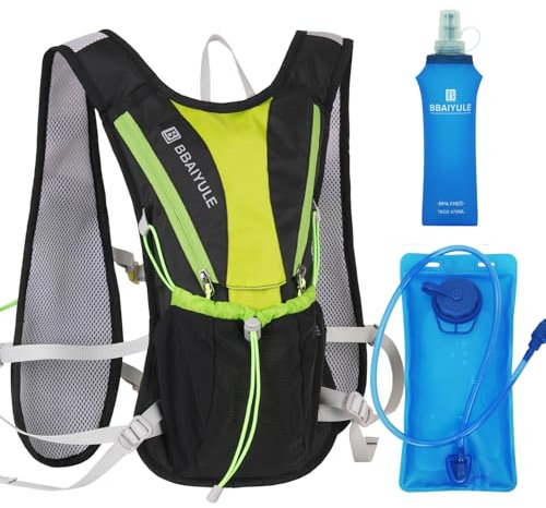 Trinkrucksack mit Trinkblase | Ultraleichter Laufrucksack | BPA-Freie 2l Blase | Rucksack mit Reflektoren