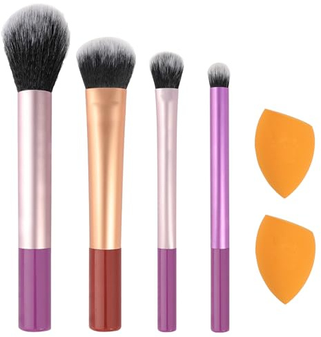 OFFCUP Set Pennelli Trucco, 4 Set di Pennelli e 2 Spugne Blender Beauty, Premium Synthetic Pennelli Trucco, Set Pennelli Make Up per Fondazione Cipria Ombretto Fard