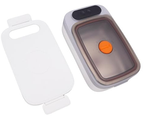Dpofirs Lonchera Eléctrica Inalámbrica, Caja de Almuerzo de Autocalentamiento 1l, Contenedor de Acero Inoxidable 304, Batería con Calefacción, Calentador de Alimentos Portátiles, para