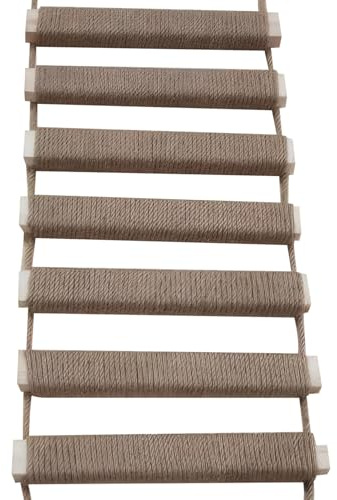 Cat Ladder 10x39 Inch Hanging Wooden Cat Bridge Wrapped with Linen Rope Scratch Resistant Ladder for Indoor Cats Supplies Climbing Frame for Indoor Cats Scratching Post