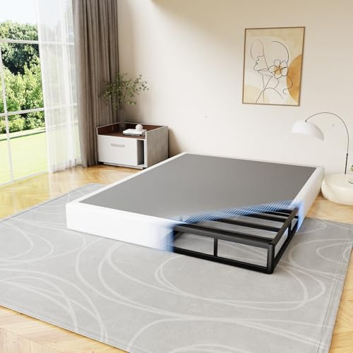 D&H FURNIMMT Full Size Box Spring 7 Inch, Heavy Duty Metal Box Spring Bed Base with Fabric Cover, Mattress Foundation, Easy Assembly, Noise Free（Full）