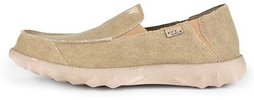 Kickback Couch Classic Men’s Canvas Slip On Loafers – Lightweight Casual Summer, Travel & Beach Shoes with Anti-Slip Sole - Relaxed Comfortable Fit for All Day Comfort