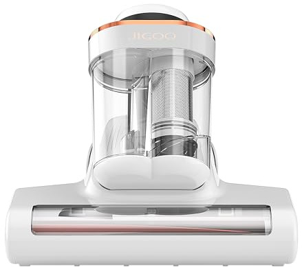 JIGOO Aspiramaterassi con Luce UV e Calore, 500W 13KPa Aspiraletto Potente con Display LED per Letti, Peli di Animali, Rimozione Allergeni