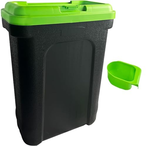 Buystarget Large 30L/15kg Pet Food Storage Container with Scoop, Flip Top Lock & Airtight Seal – Ideal for Dog Food, Cat Food, Treats Durable Plastic Multi-Purpose Food Grade Bin