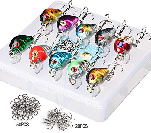 DONQL Fishing Lure Set Minnow Baits Kit Wobbler Crankbaits With Hooks Hard Popper Lures for Saltwater Freshwater Trout Bass Salmon Fishing (10PCS - 2.8 cm / 1.7g)