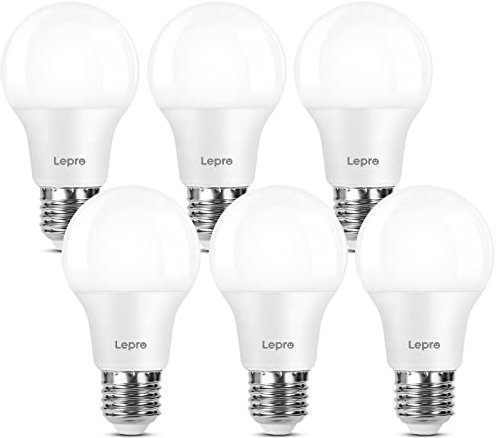 Lepro E27 LED Kaltweiss Glühbirne, 8.5 Watt 806 Lumen LED Lampe E27, ersetzt 60W Birne, A60 Leuchtmittel, 6500 Kelvin Kaltweiß LED Glühlampen, 160° Abstrahlwinkel Energiesparlampe, 6 Stück
