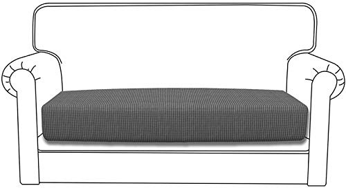 Silingsan Sofabezug, dehnbar, Jacquard, Sesselbezug, Sofasitzbezug, Möbelschutz, staubdicht (für 2-Sitzer, hellgrau)